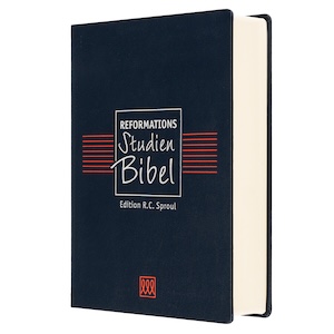 Reformations-Studien-Bibel - Rindspaltleder dunkelblau