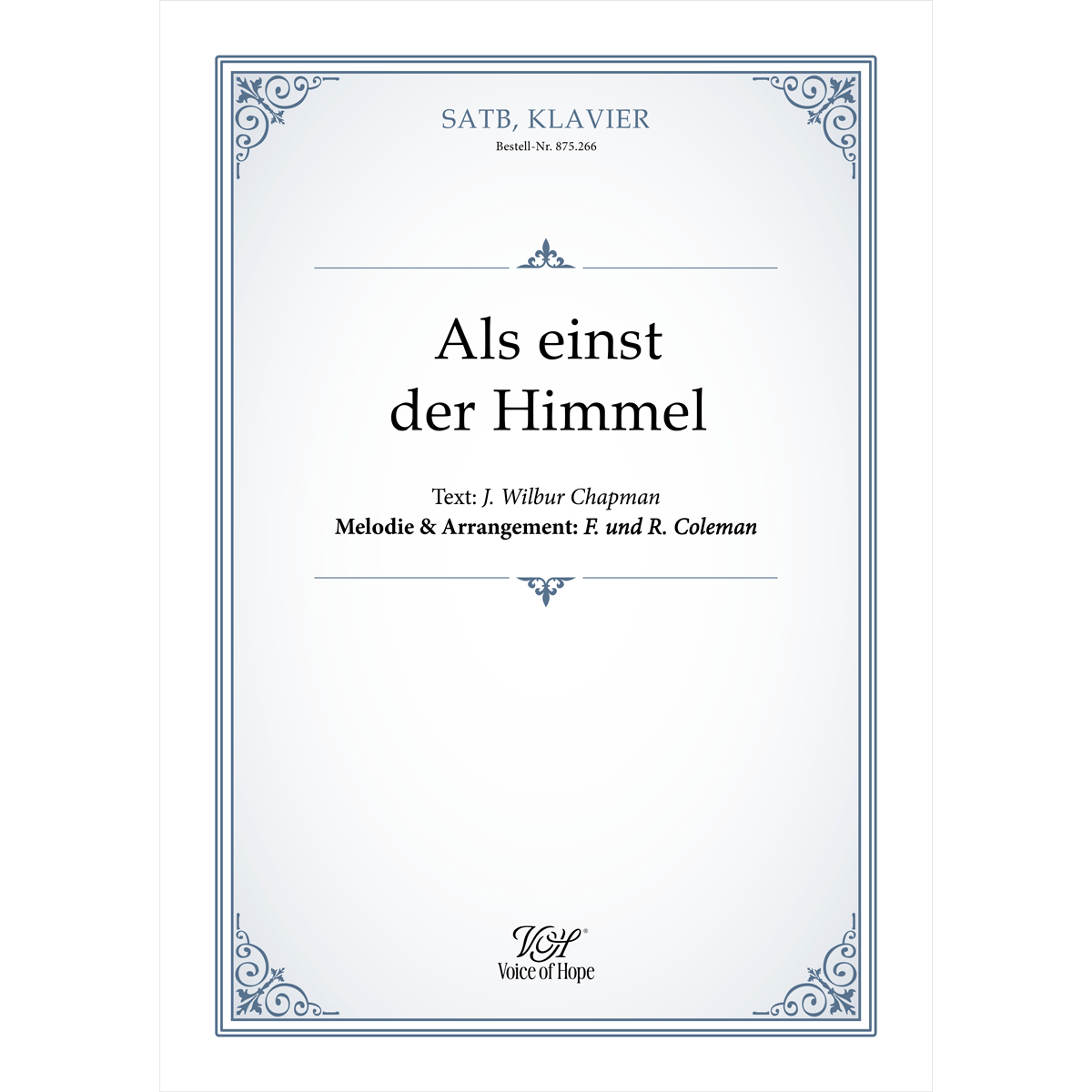 Als einst der Himmel - SATB + Piano (Partitur)