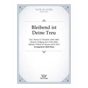 Bleibend ist Deine Treu - SATB + Piano (Partitur)