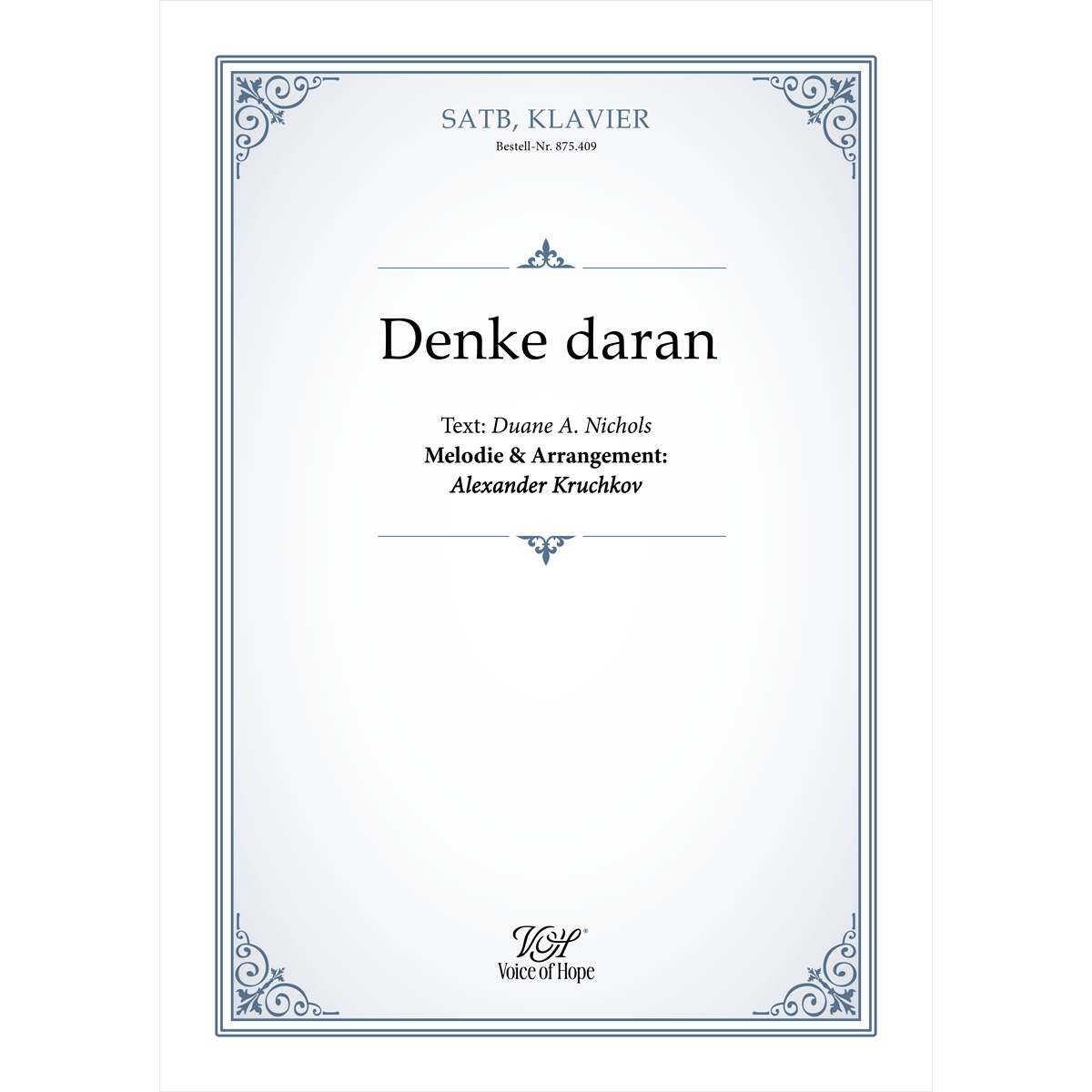 Denke daran - SATB + Piano (Partitur)