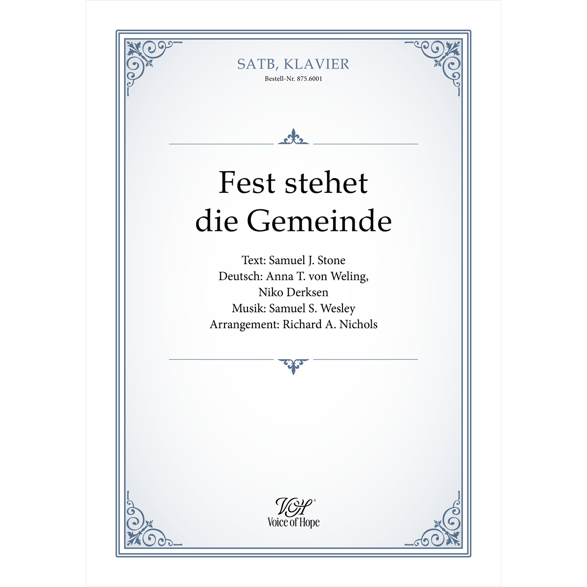 Fest stehet die Gemeinde - SATB + Piano (Partitur)