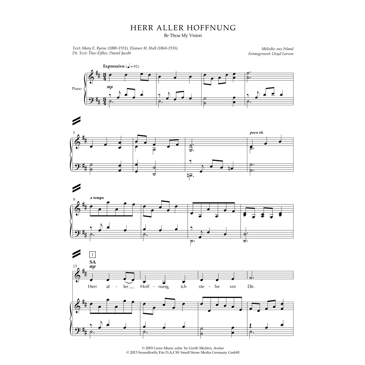 Herr aller Hoffnung SATB + Piano