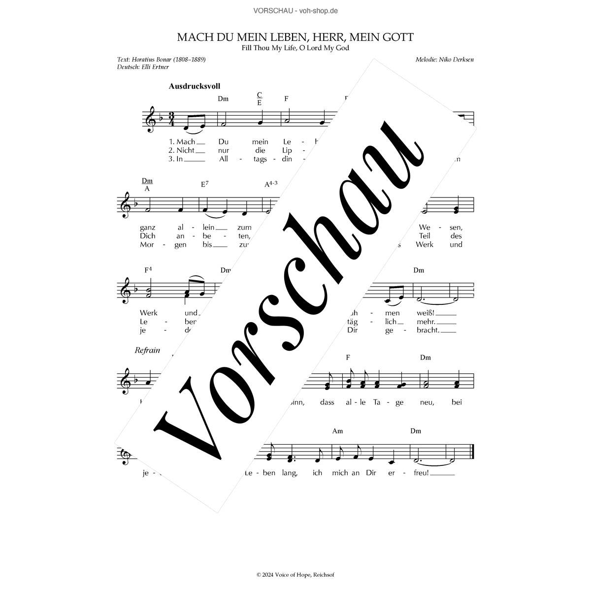 Mach Du mein Leben, Herr, mein Gott (Download)