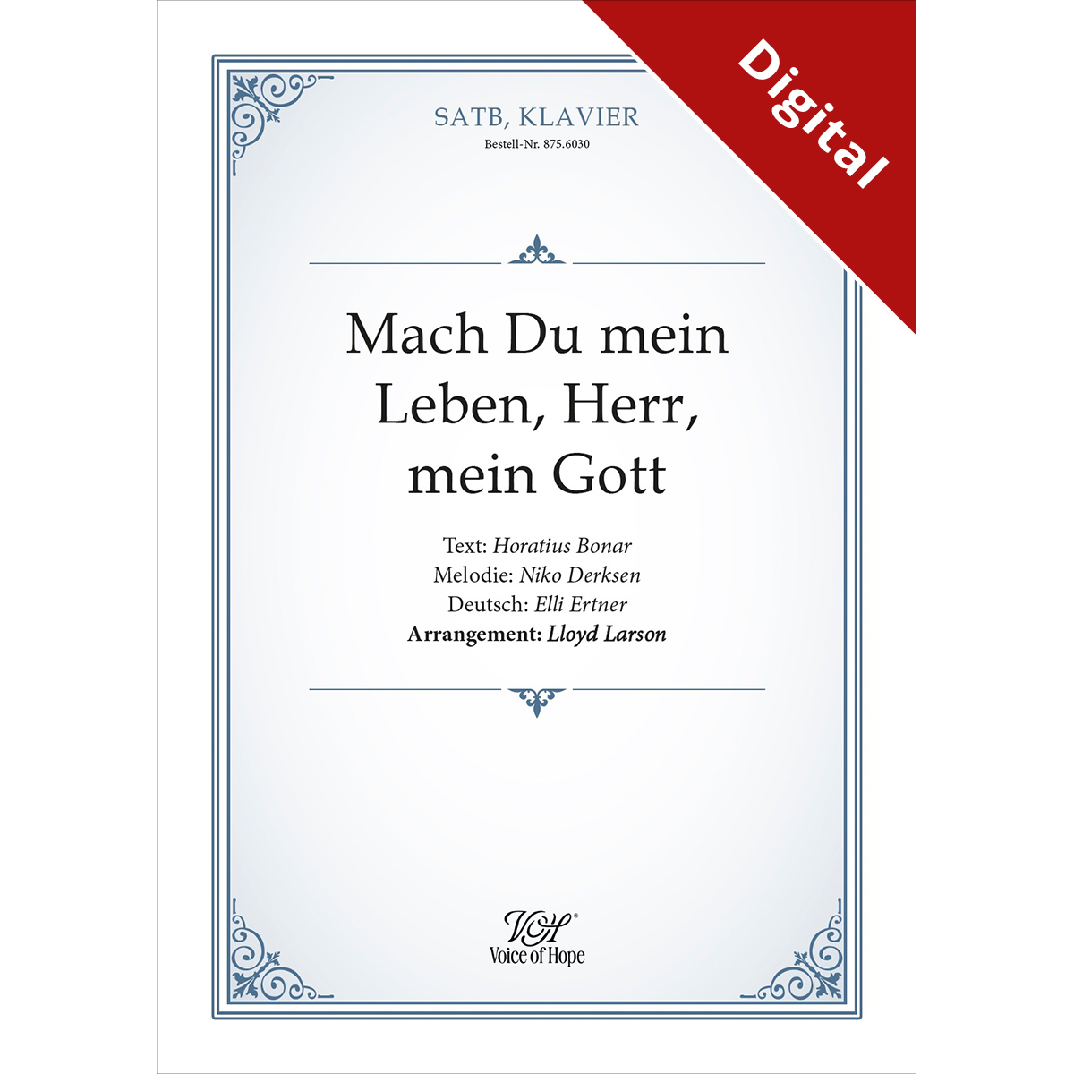 Mach Du mein Leben, Herr, mein Gott ��SATB + Piano (Download-Partitur)