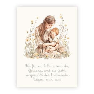 Wandbild - Mama & Kind gro� (Spr�che 31,25)