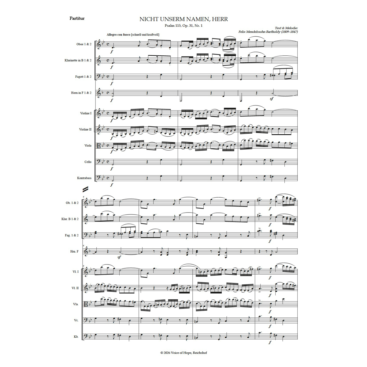 Nicht unserm Namen, Herr – Orchesterpartitur (Download)