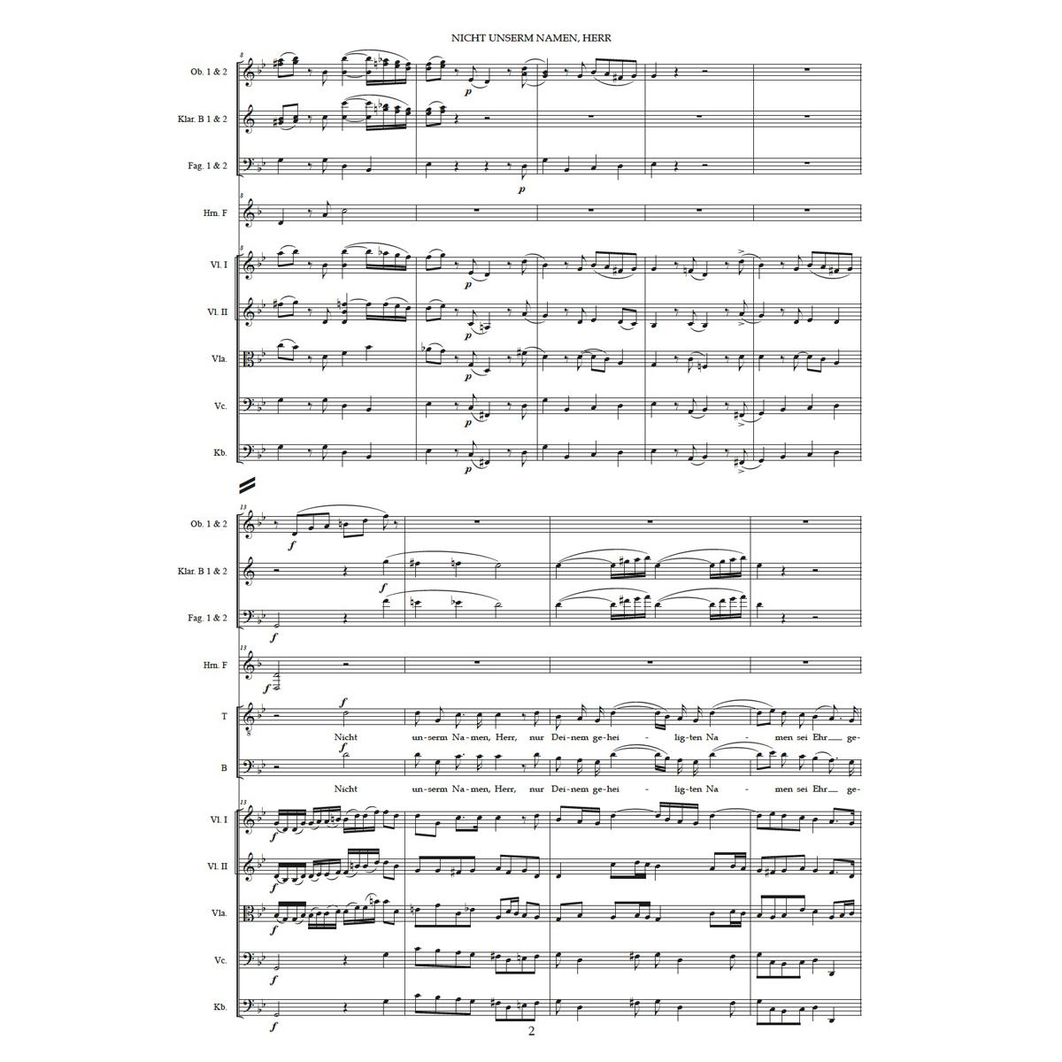 Nicht unserm Namen, Herr – Orchesterpartitur (Download)