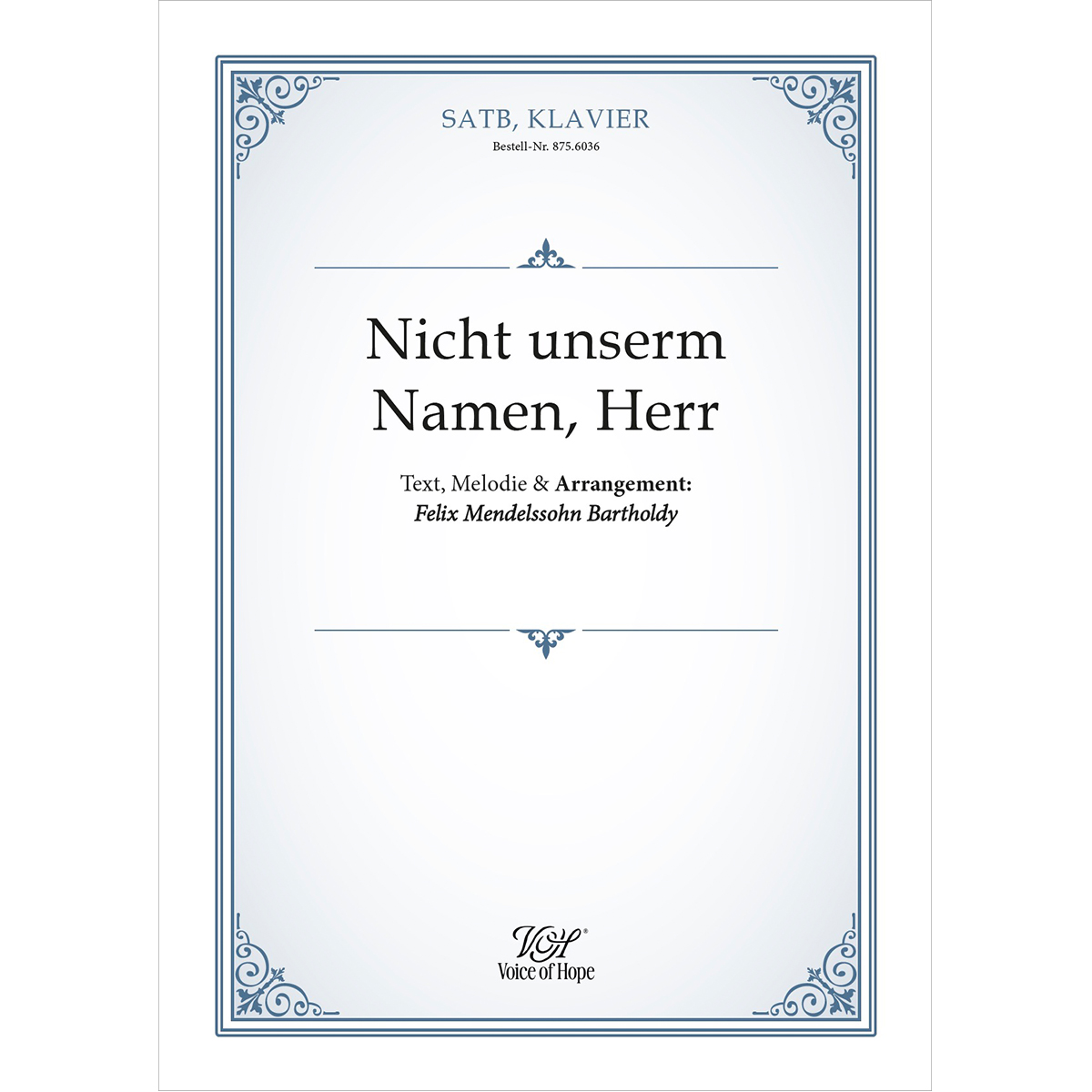 Nicht unserm Namen, Herr ��SATB + Piano (Partitur)