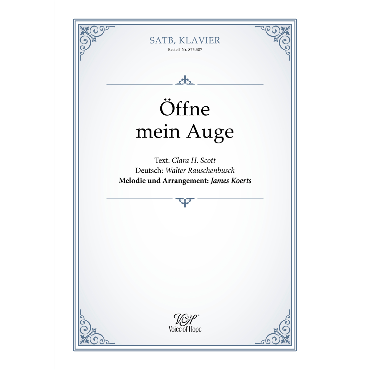 �ffne mein Auge - SATB + Piano (Partitur)