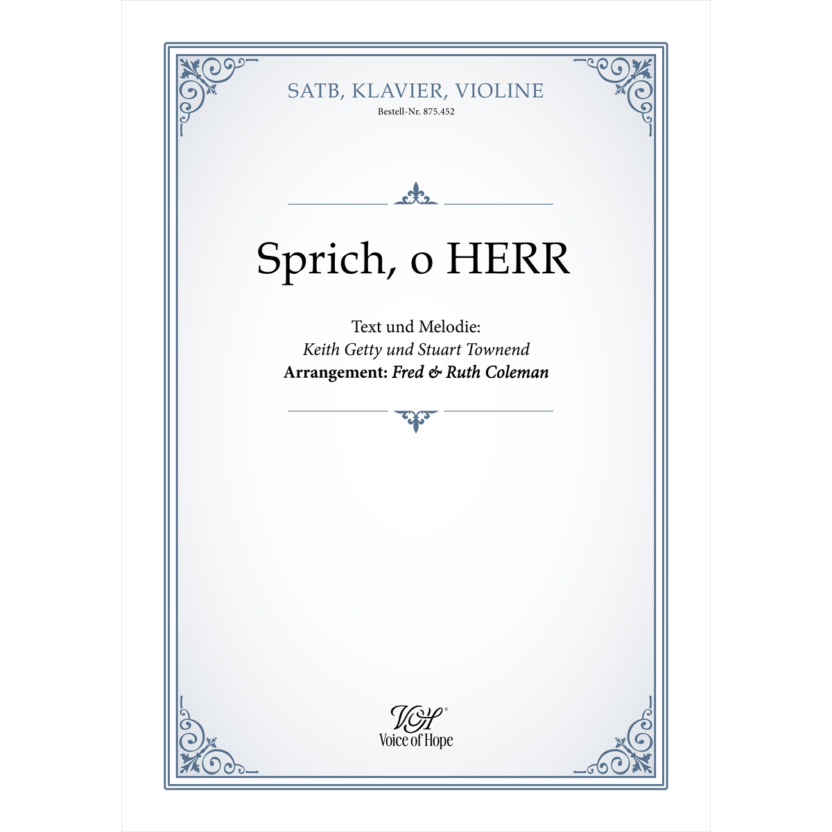 Sprich, o Herr - SATB + Piano + Violine (Partitur)