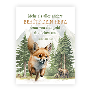 Wandbild - Wald-Fuchs gro� (Spr�che 4,23)