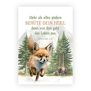 Wandbild - Wald-Fuchs klein (Spr�che 4,23)