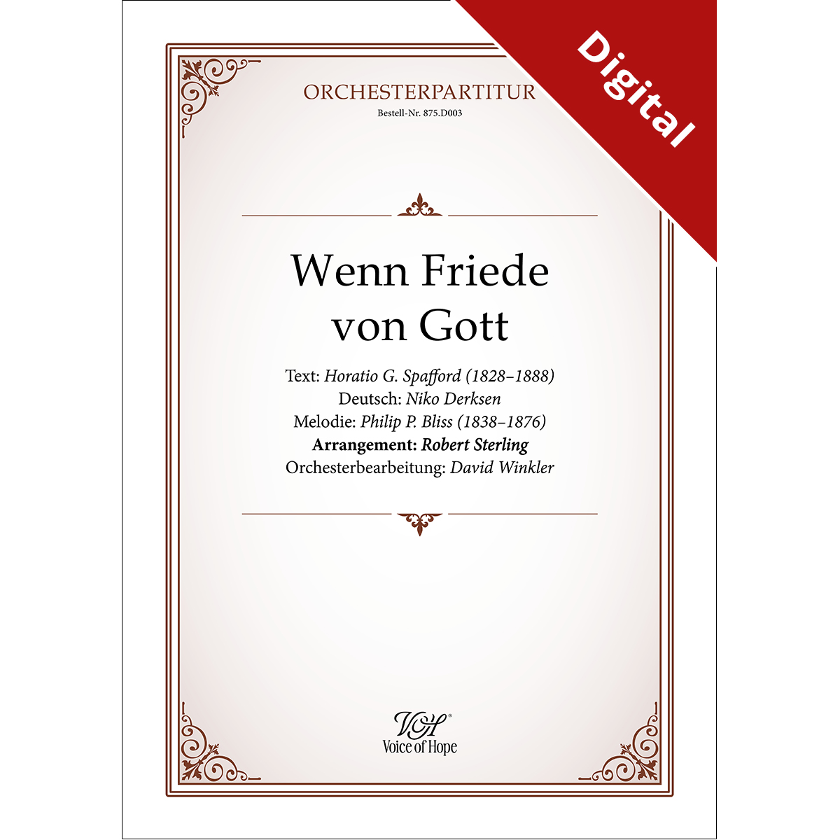 Wenn Friede von Gott - Orchesterpartitur mit Chor (Download)